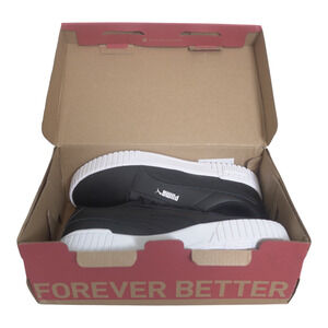 PUMA Carina 2.0 Laser Cut Lace‑Up Sneakers Women’s Sz 8 Black/White NWOT in Box